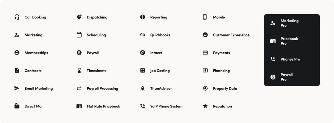 Icons – ServiceTitan Core Product