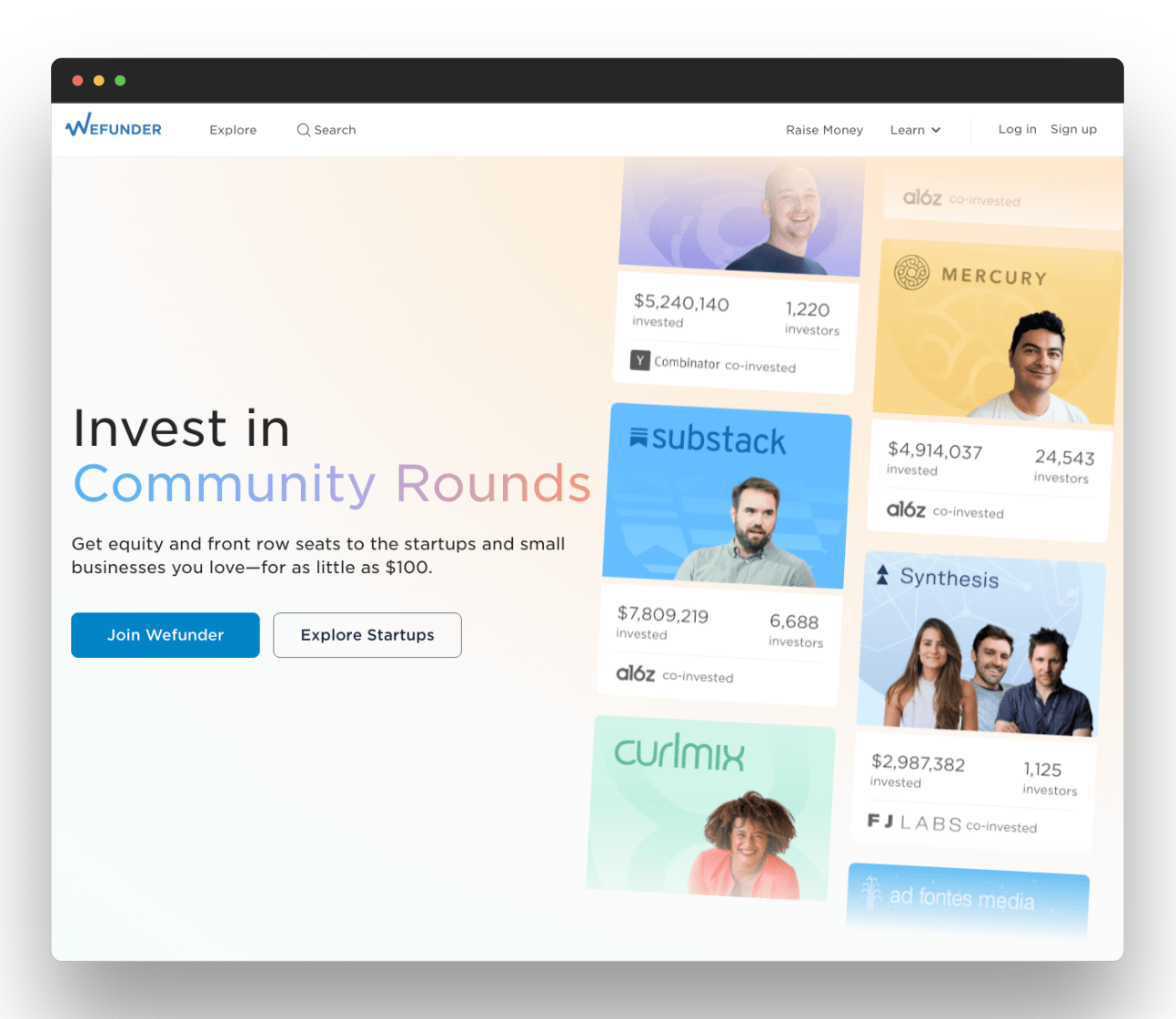 Wefunder website