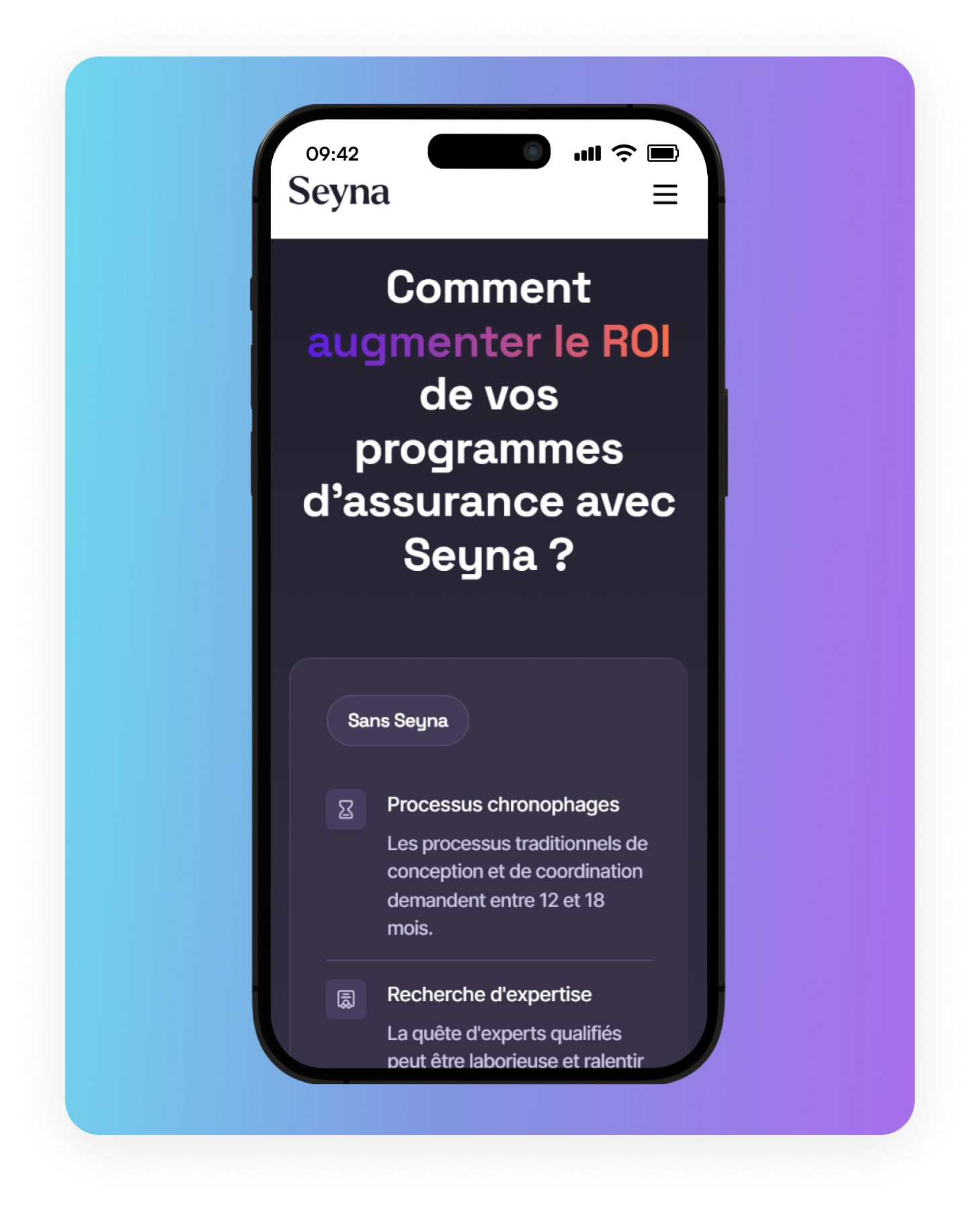 Vue mobile du site Webflow créé lors de ce projet.