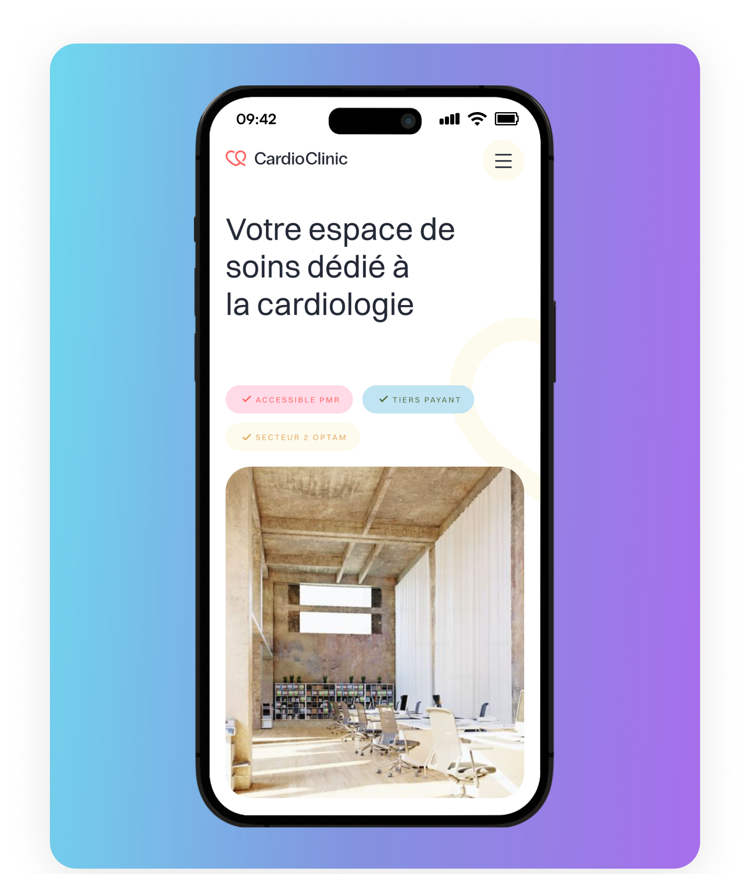 Vue mobile du site Webflow créé lors de ce projet.