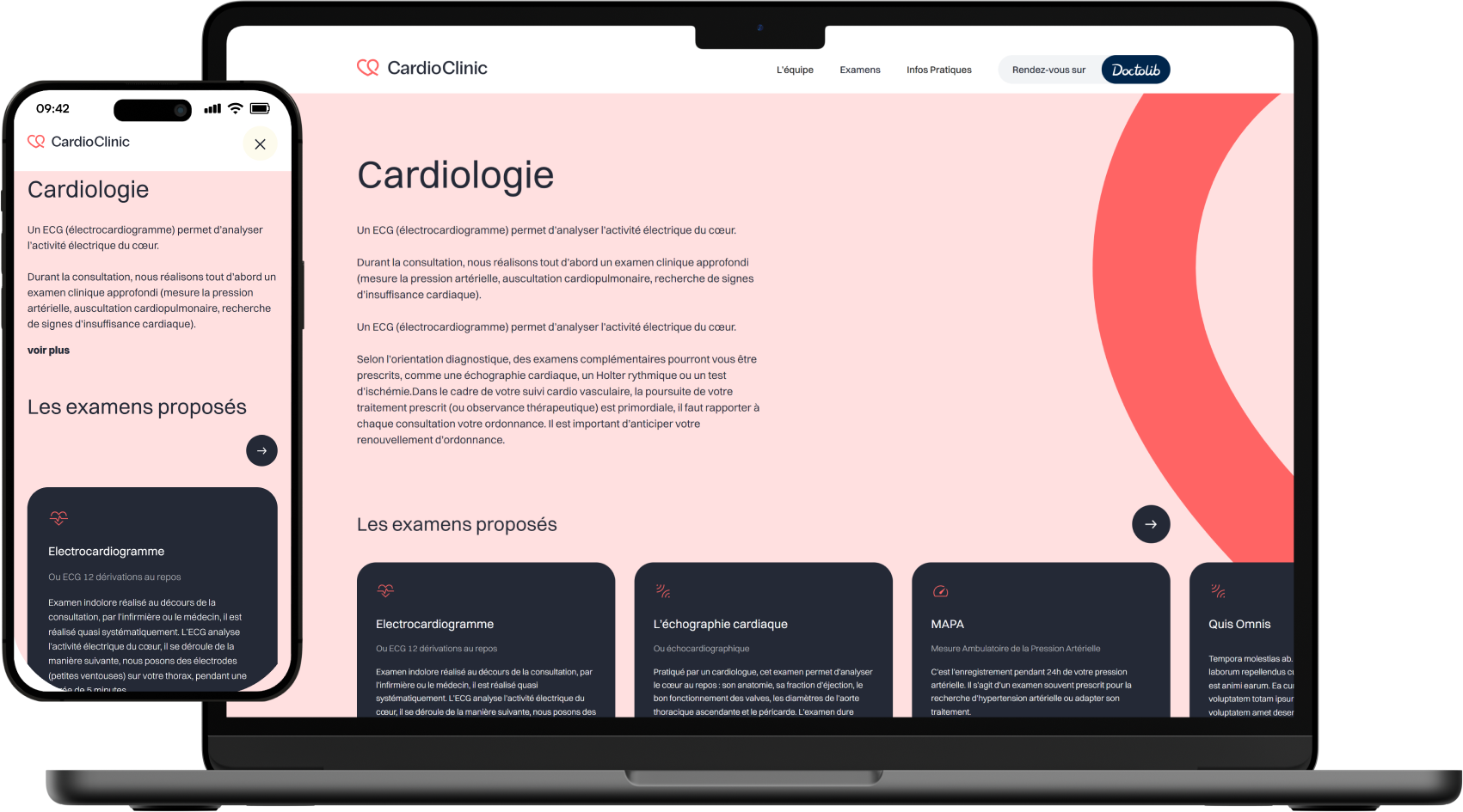 Présentation du site CardioClinic sur Webflow