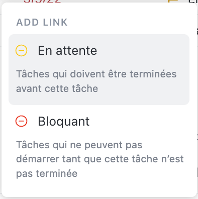 Relations de dépendance sur ClickUp