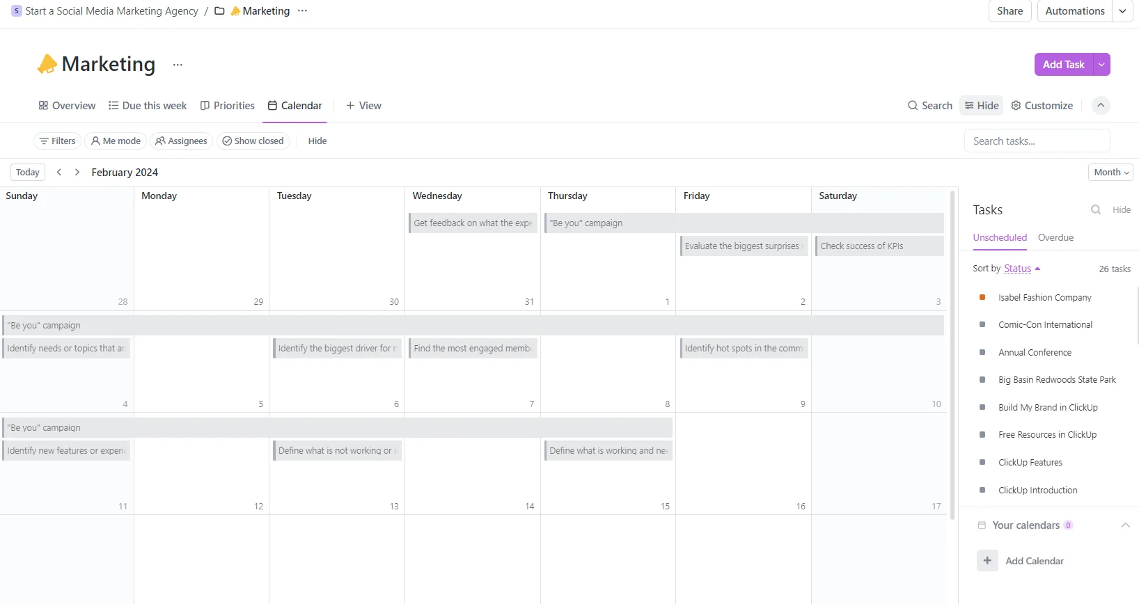 Calendar View is perfect for keeping track of deadlines