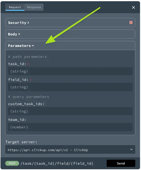 Organize tasks with API settings