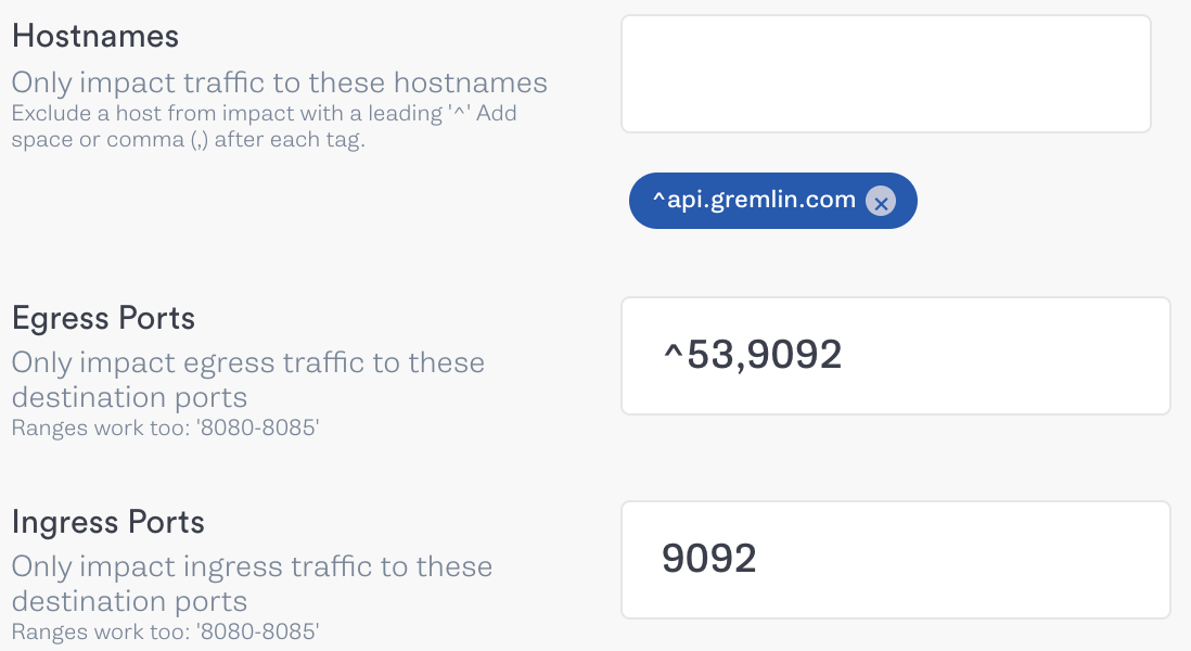 Configuring a blackhole Gremlin to target a Kafka broker.