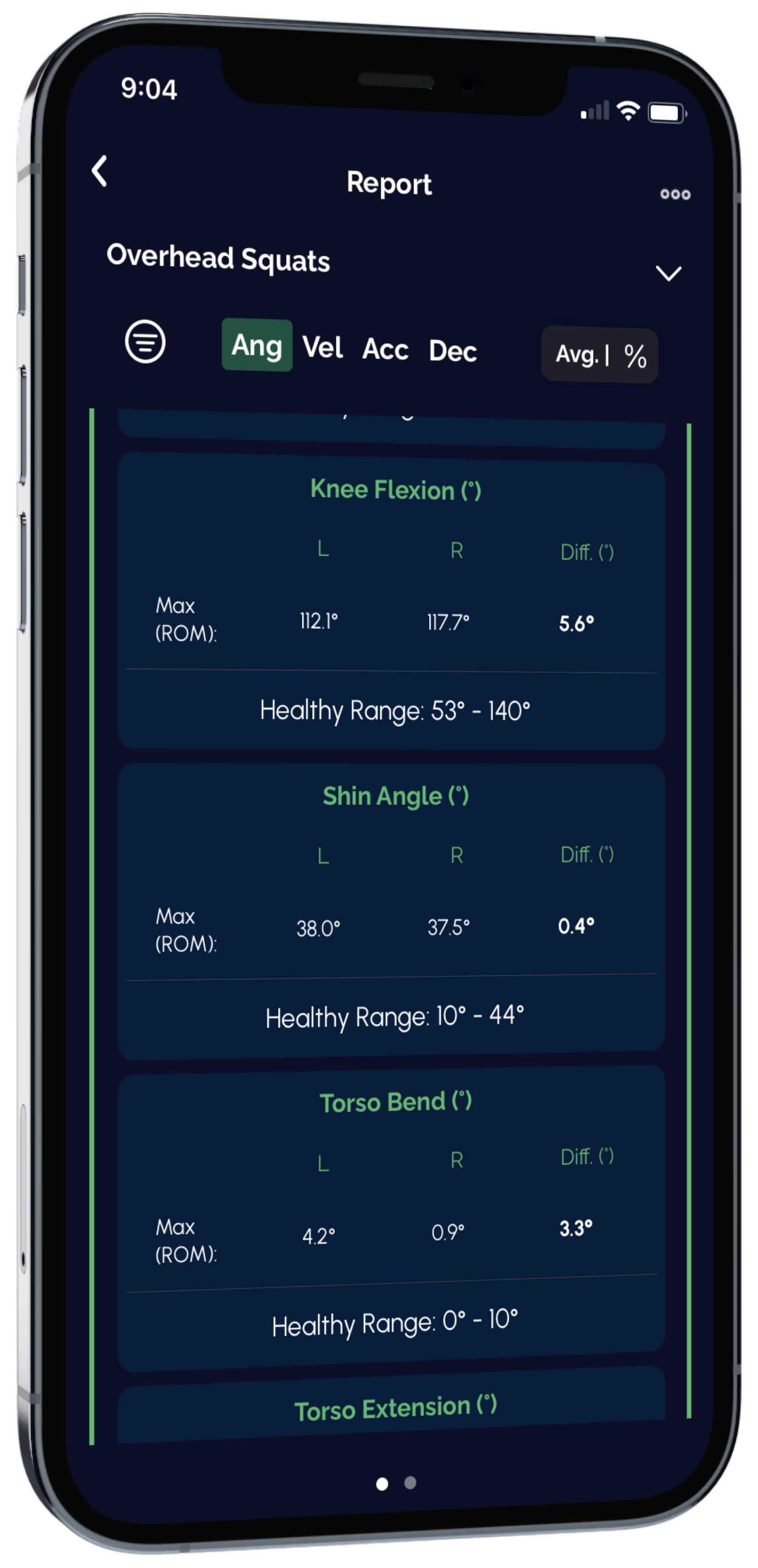 An iPhone screen showing a joint analysis report that