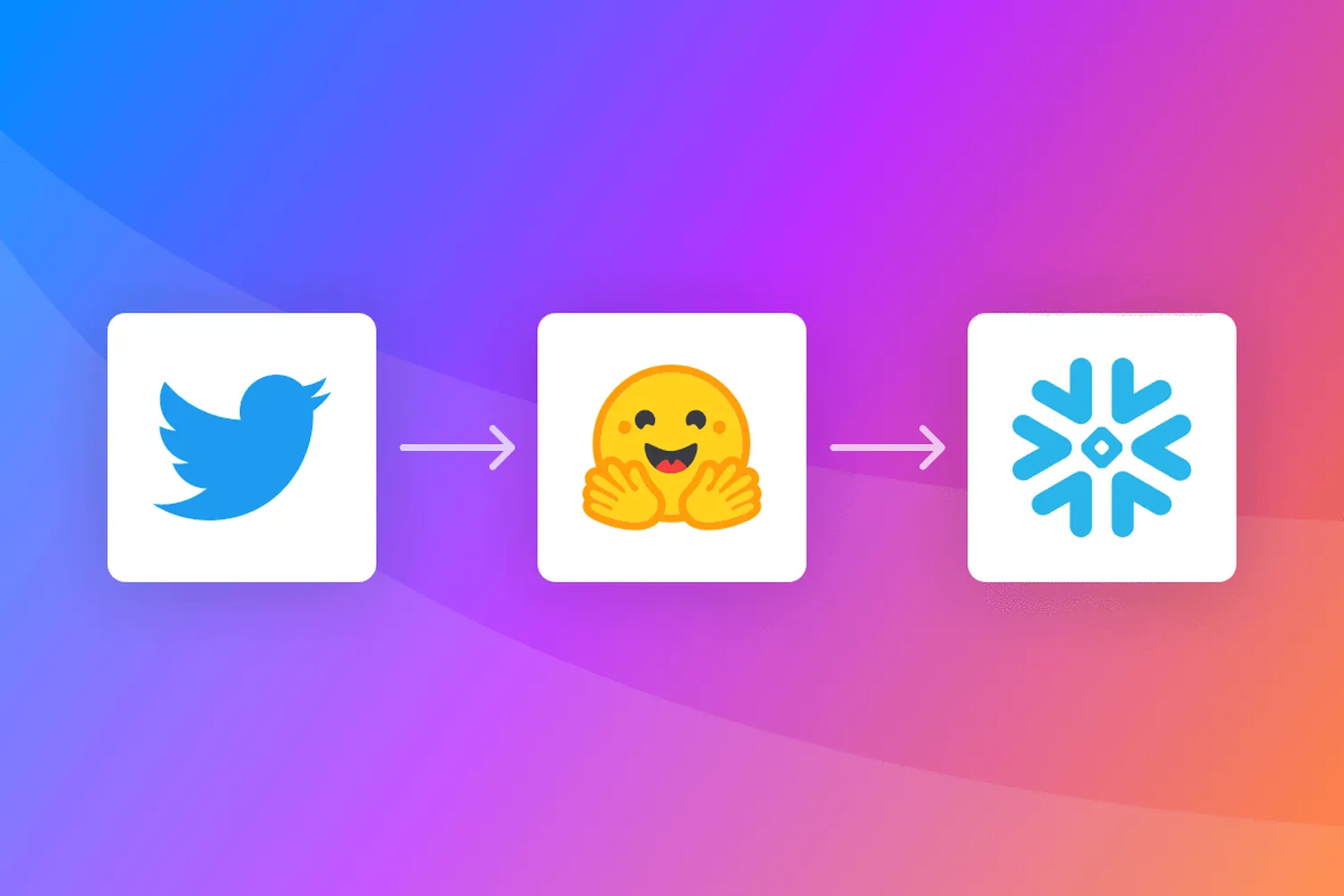 Three icons on colorful background.