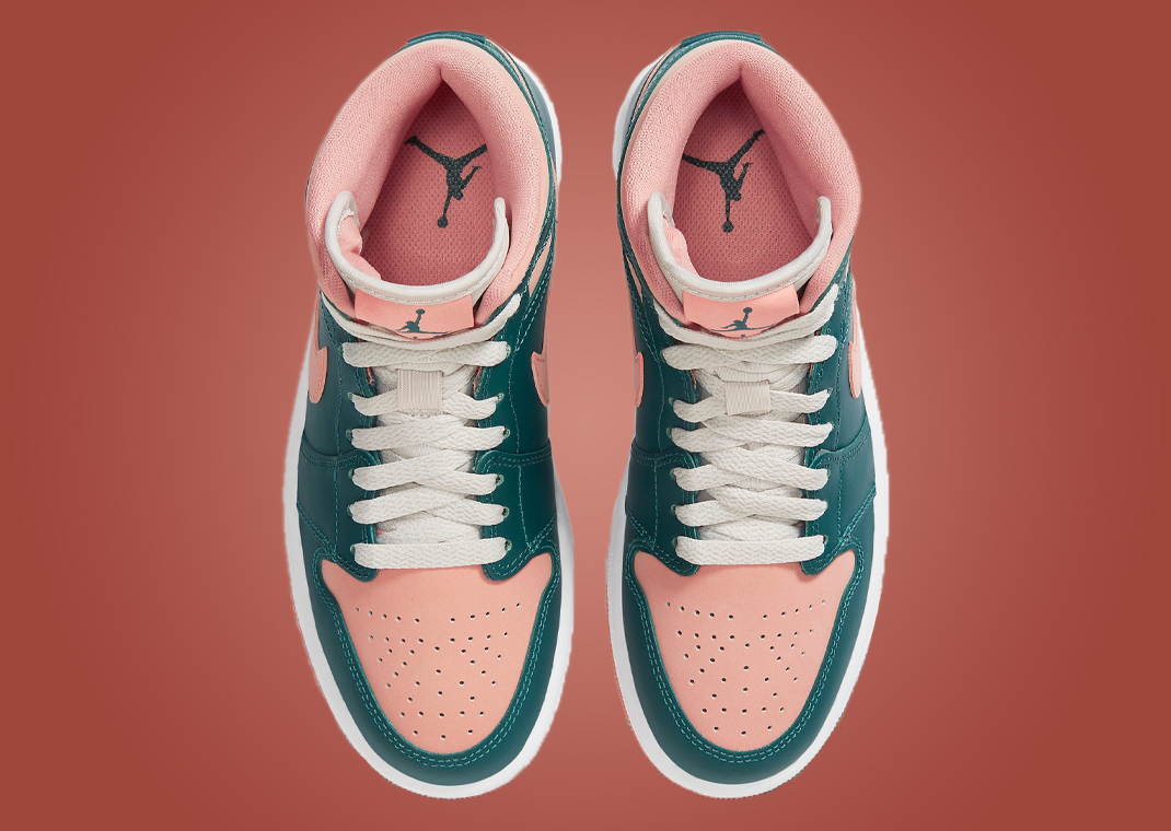 Women's Exclusive Teal And Salmon Jordan 1 Mid Sneaker News