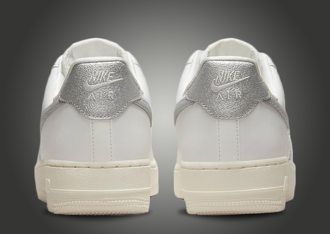 silver metallic air force ones