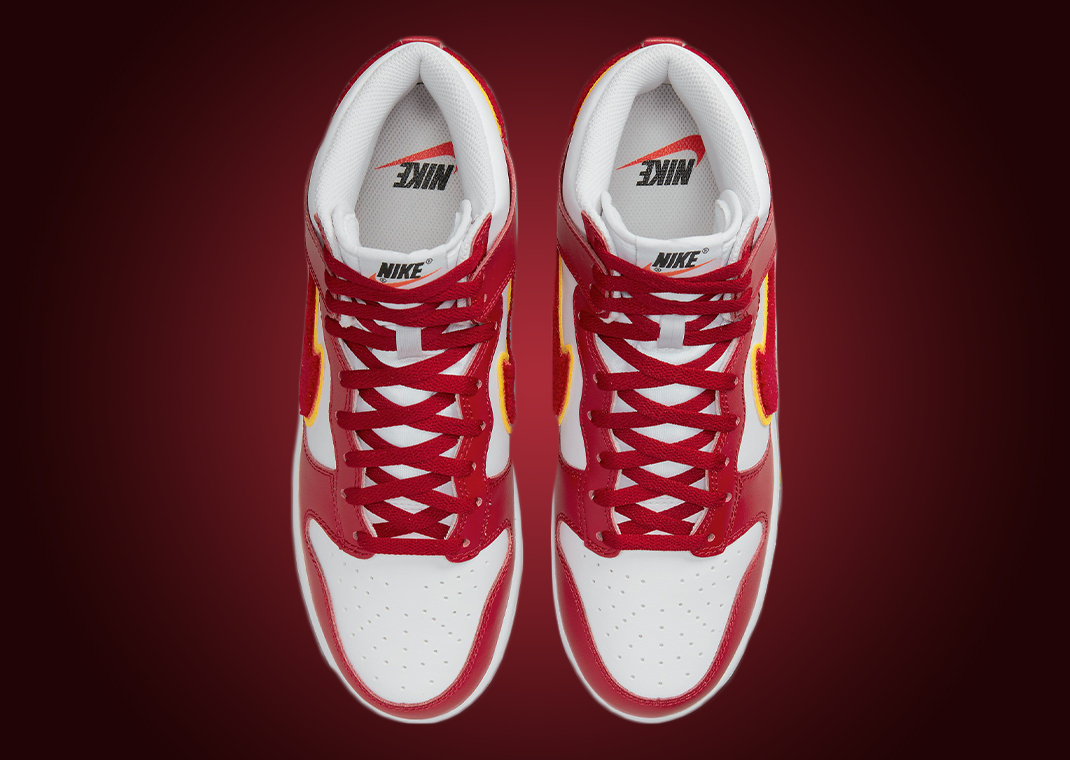 Gym Red Lands On This Nike Dunk High Chenille Swoosh Sneaker News