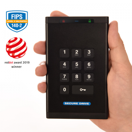 SecureDrive® KP Hardware-Encrypted External Portable Drive with Keypad ...