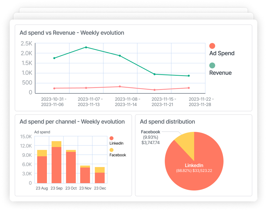 Screenshot of executive dashboard - Adriel