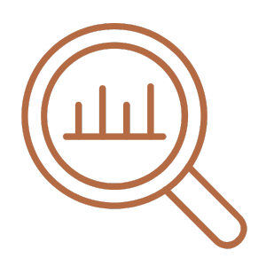 Magnifying glass with chart