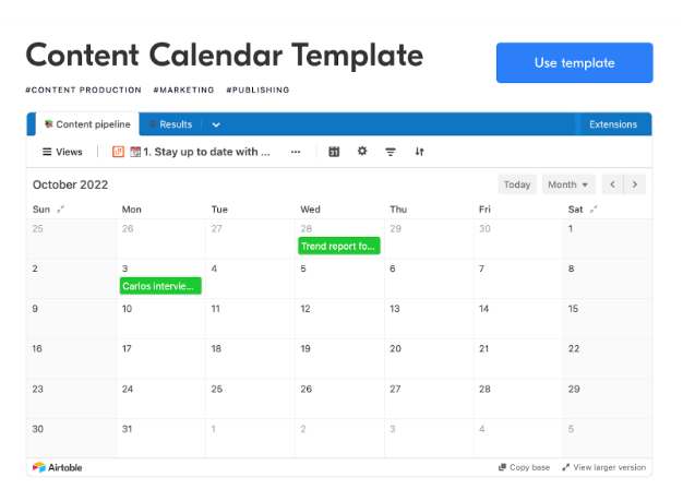 Content Calendar Template Airtable | Letterdrop
