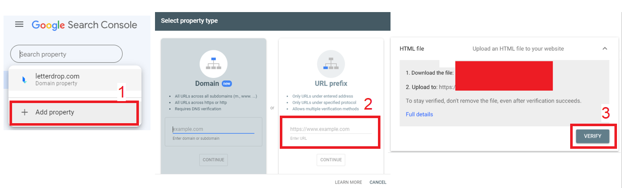 Get your site verification code from Google Search Console