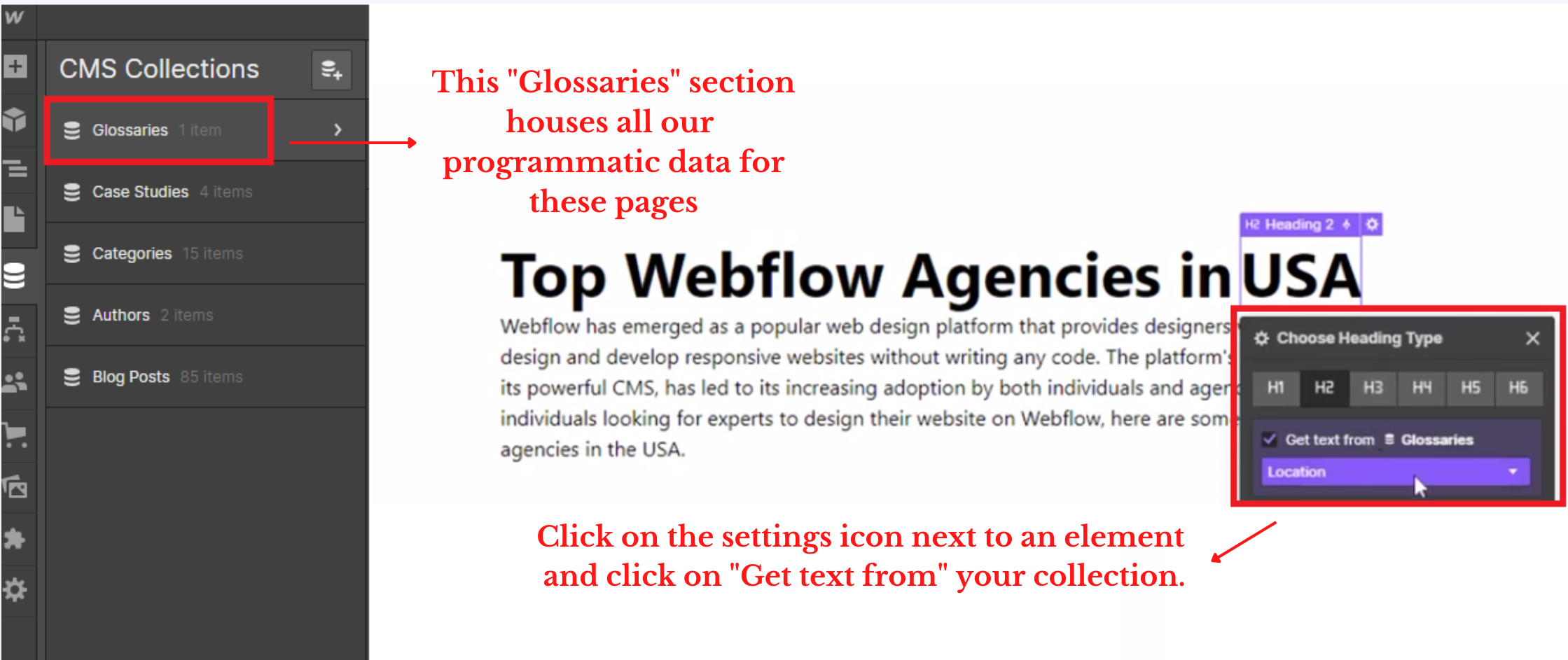 Designing a programmatic template page in Webflow