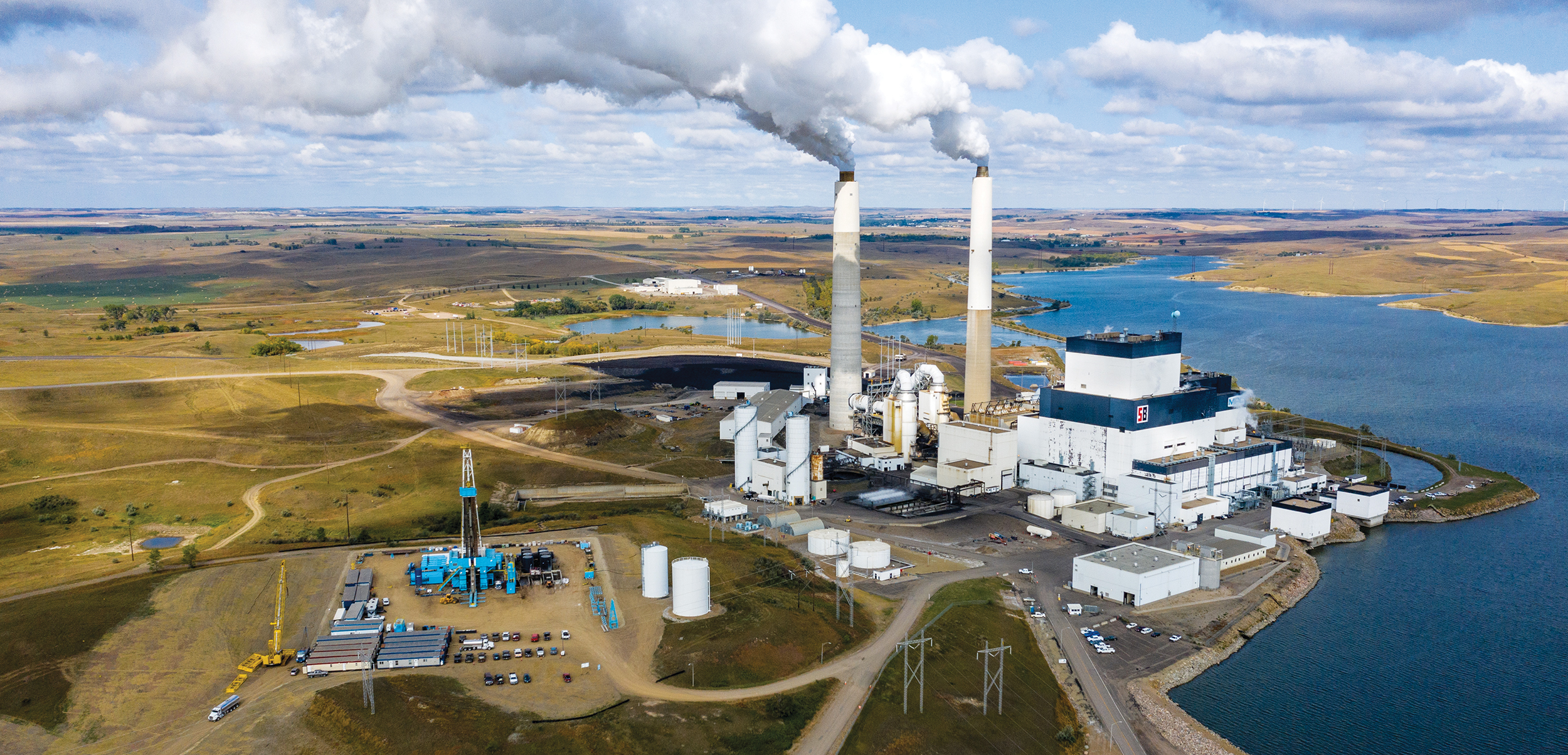 Aerial of Milton R. Young Station and Nelson Lake