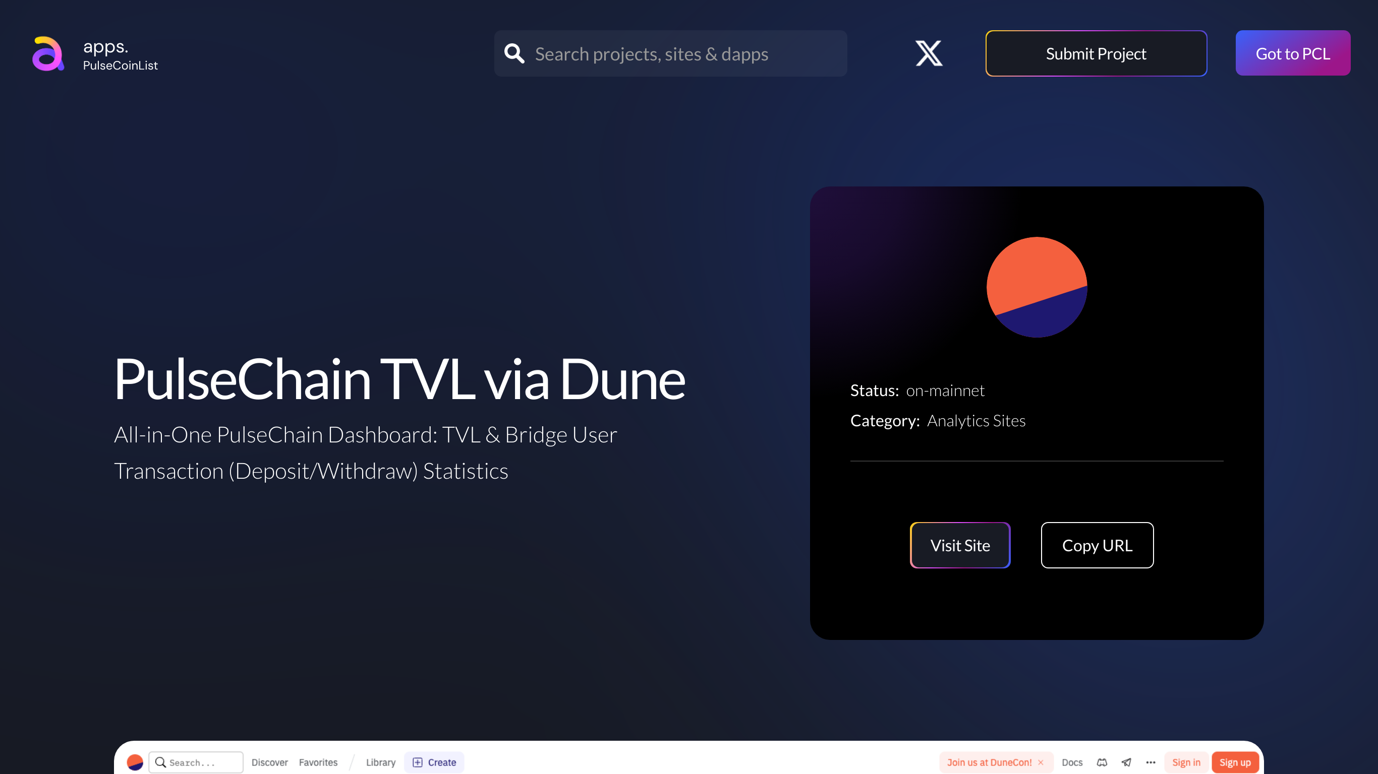 PulseChain TVL via Dune - All-in-One PulseChain Dashboard: TVL & Bridge ...