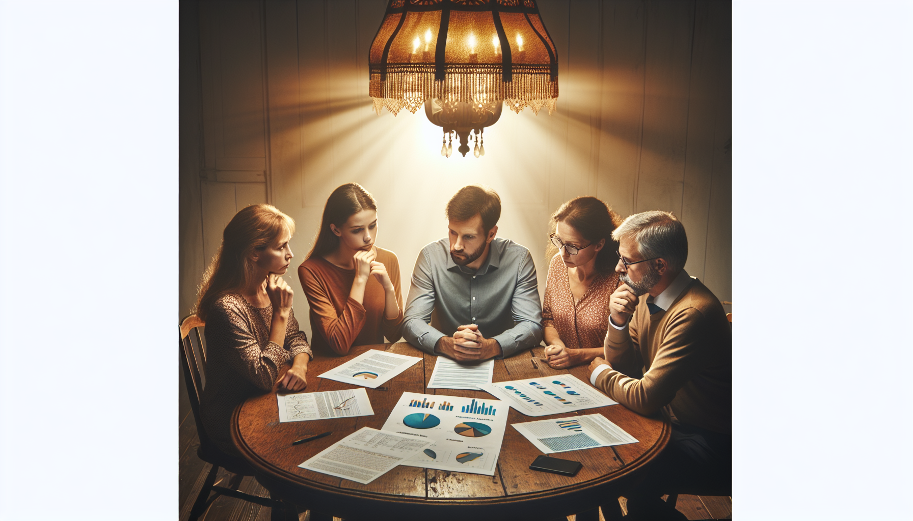 Family discussing financial security