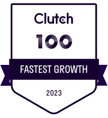 Clutch Top Fastest growing company for 2023 award