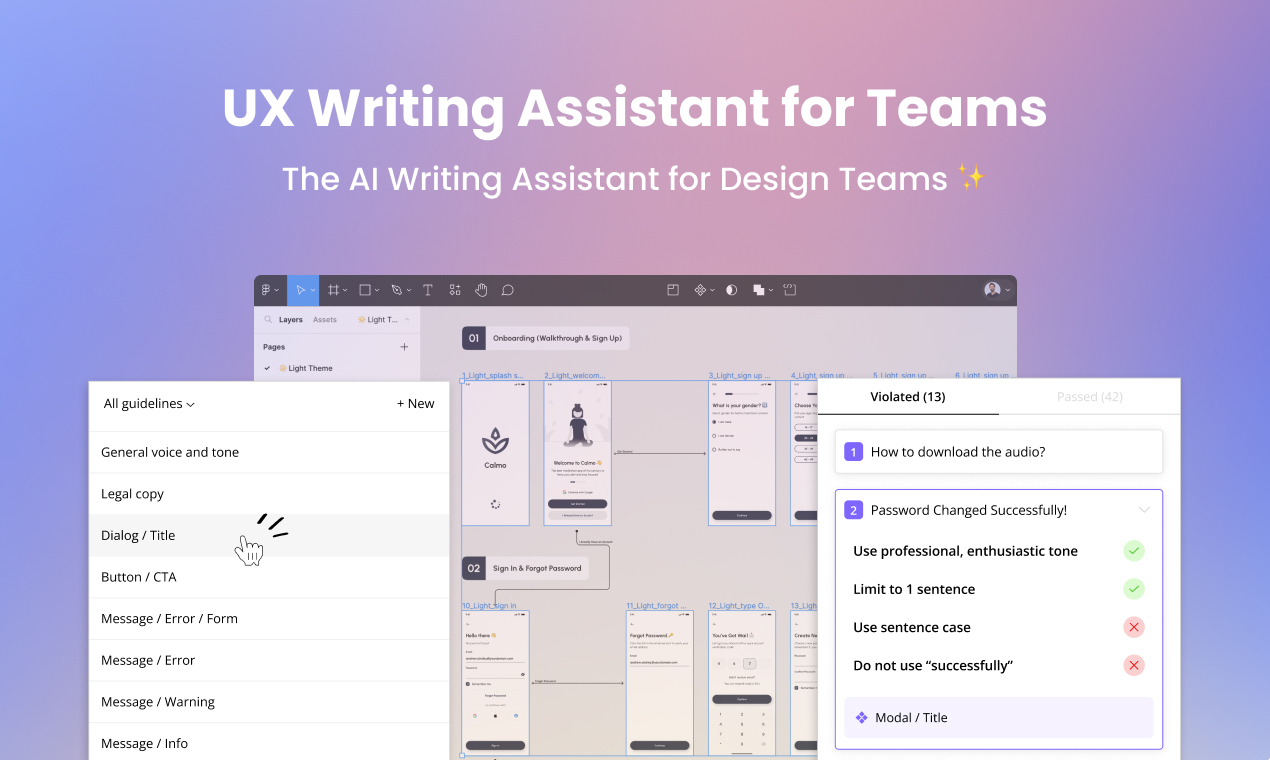 The AI writing assistant for design teams | UX Writing Assistant | Frontitude