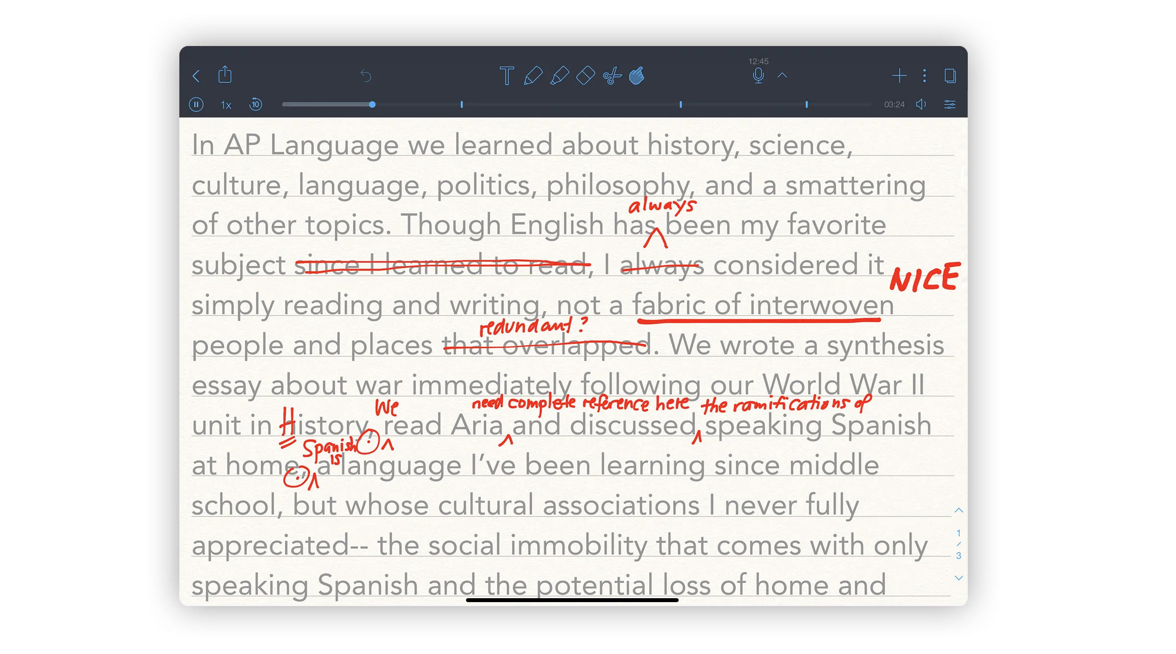 Tips for Online Learning Using Notability