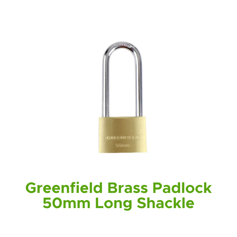 Products Greenfield Brass Padlock 50mm Long Shackle