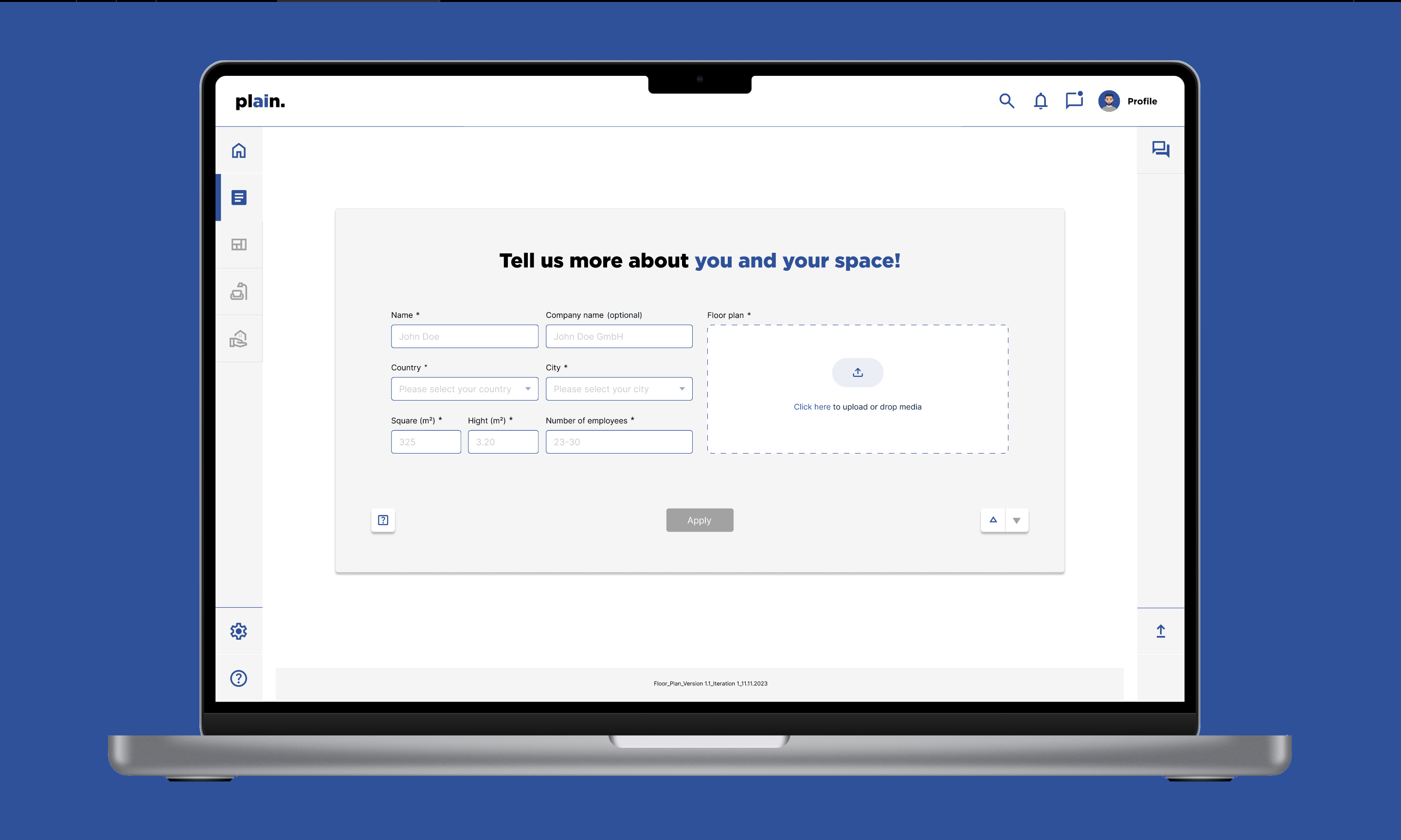Project Brief document image with input forms