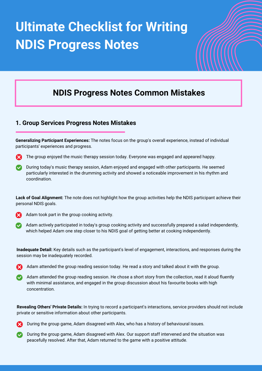 (Resources) Ultimate Checklist for Writing NDIS Progress Notes