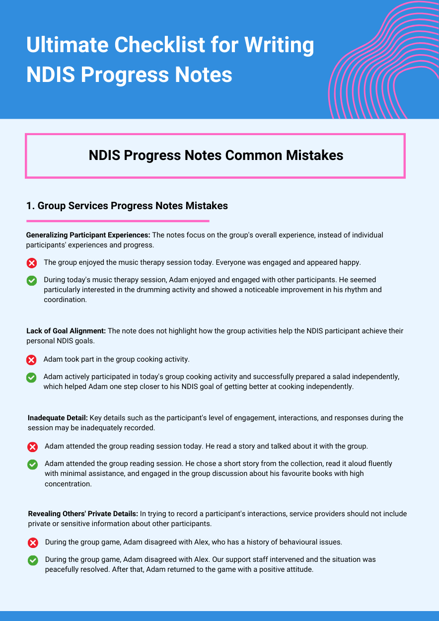 Ultimate Checklist for Writing NDIS Progress Notes