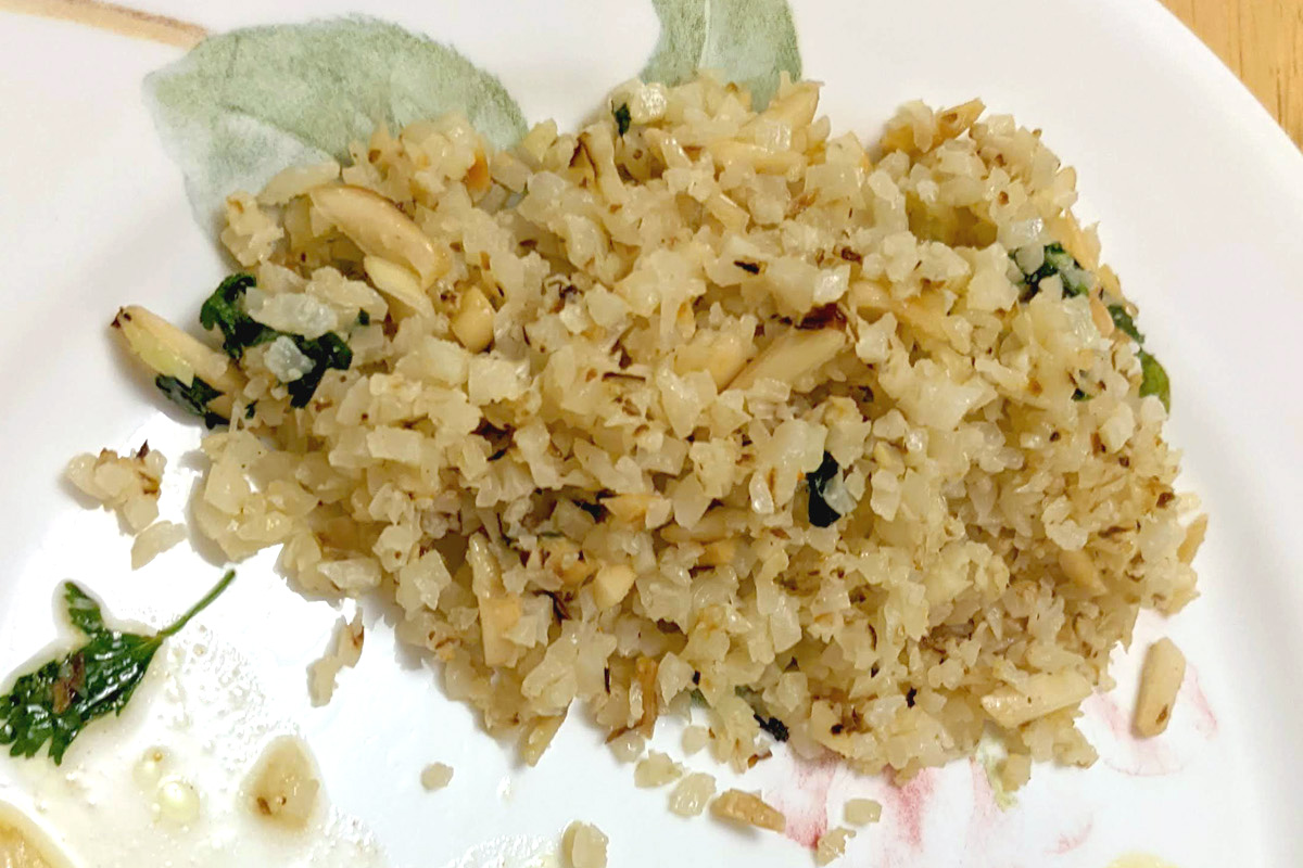 Cauliflower Rice with Toasted Almonds Recipes NT for IBD