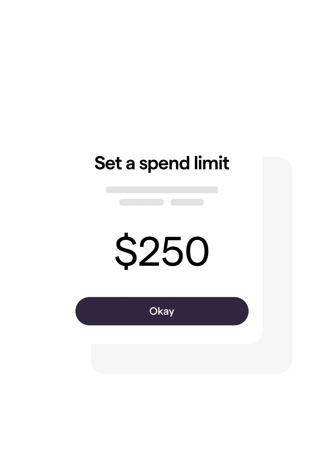 Charlie app mockup featuring spend limits functionality.