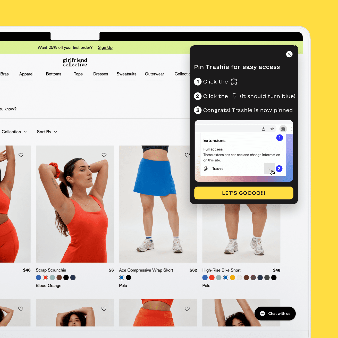 Earn Trashie Cash while shopping brands you love with the Trashe Chrome extension