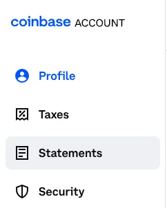 Navigate to statements on coinbase pro