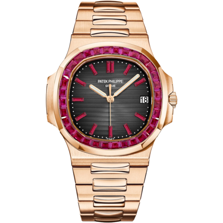 Patek Philippe, Nautilus, 5723/112R, Black Dial, Rose Gold, Red Ruby ...