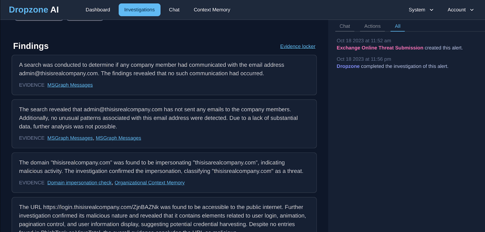 Dropzone AI Platform - Findings