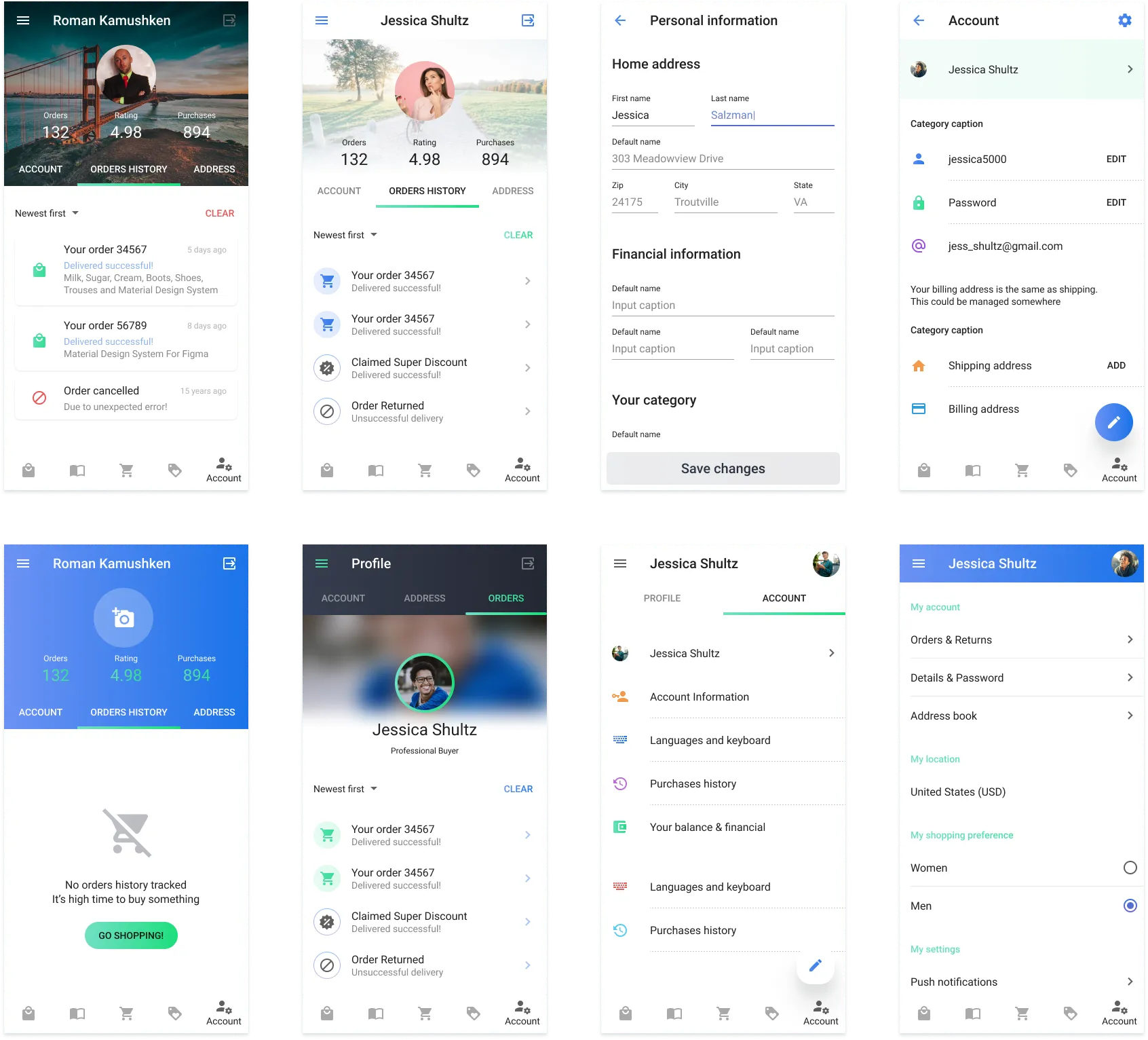 Figma Android UI kit - mobile app templates