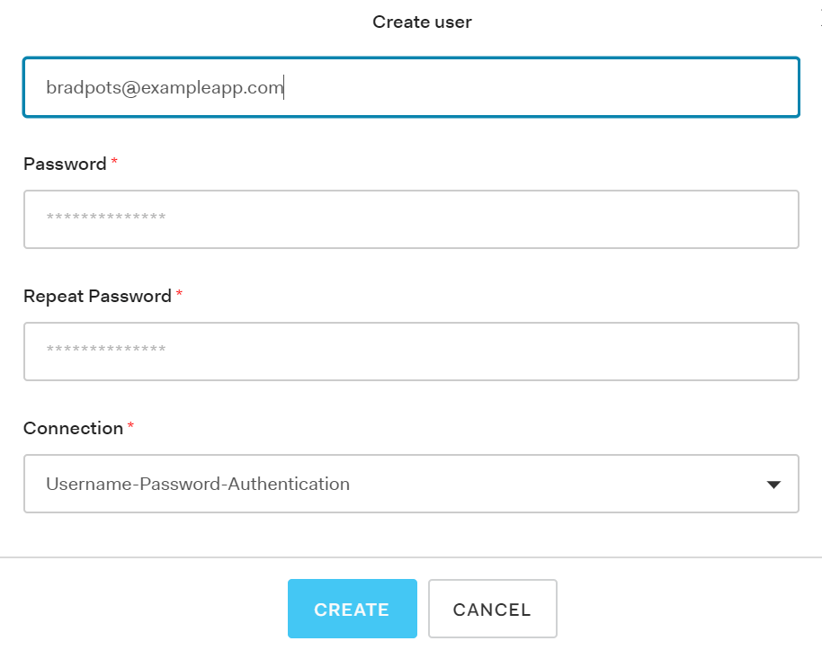 Creating new users in Auth0's user management system