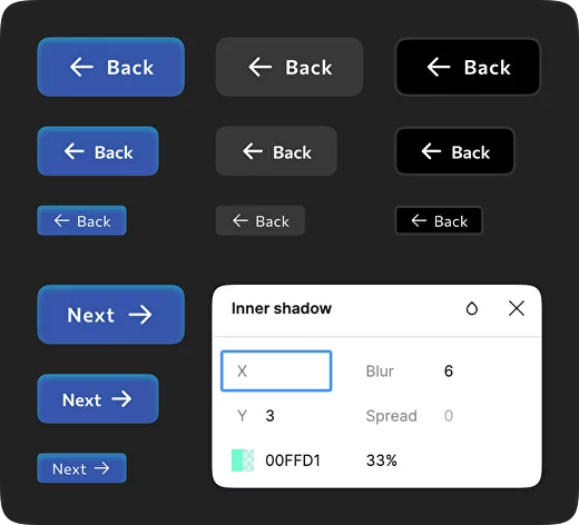 Buttons UI design shadow CSS