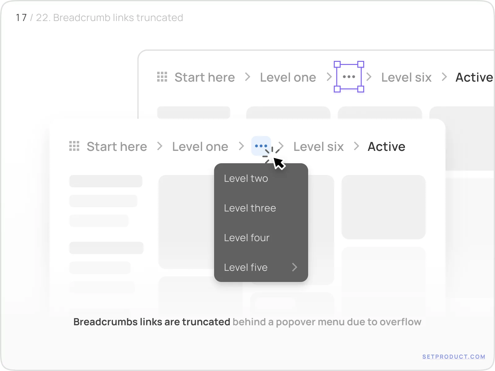 Breadcrumbs UI design: truncated links