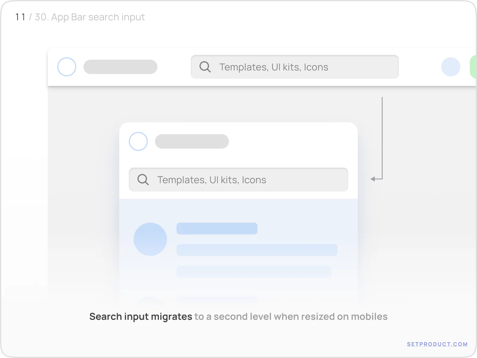 Application Bar UI design search