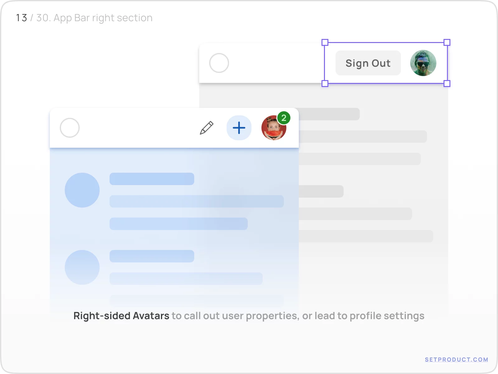 Application Bar UI design anatomy