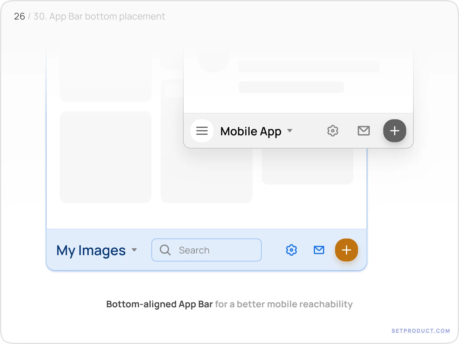 Application Bar UI design bottom