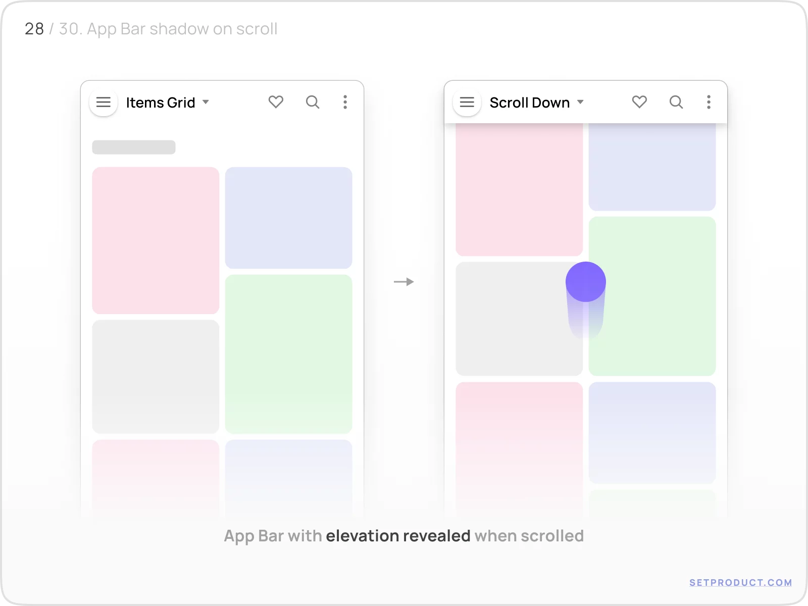 Application Bar UI design shadow