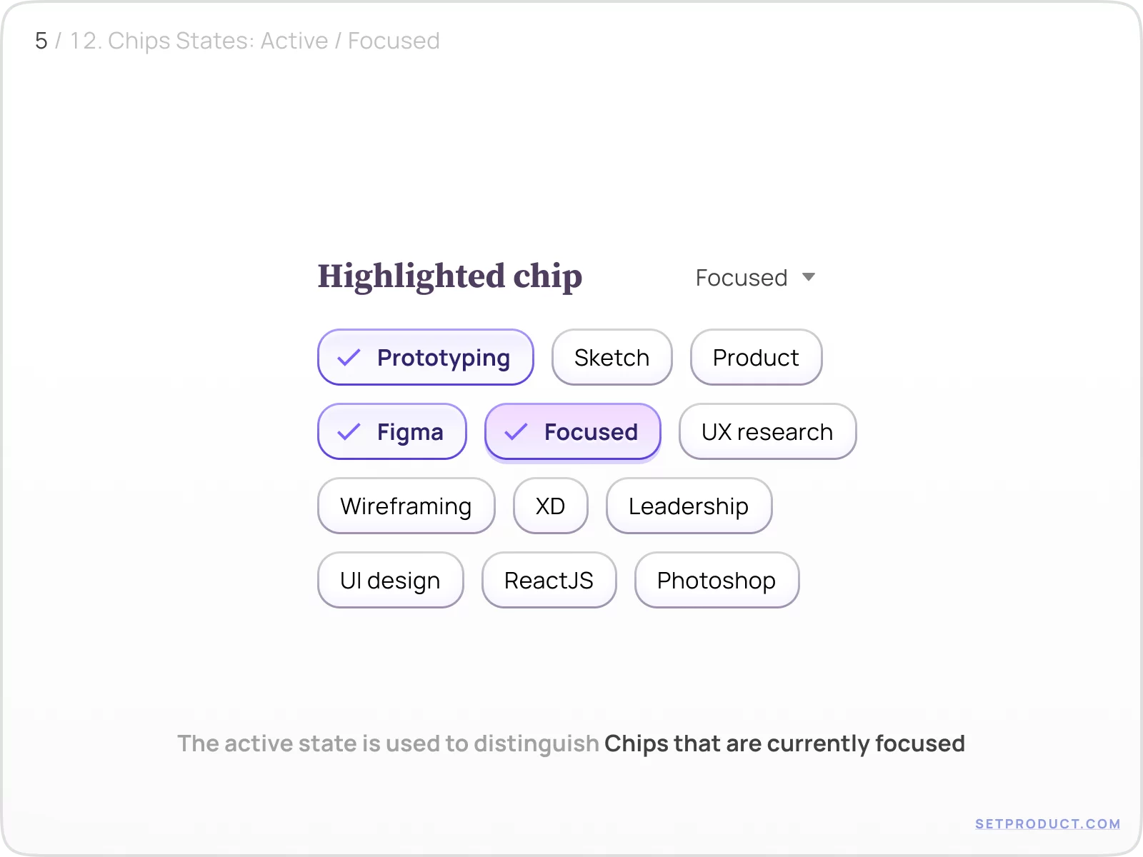 Chips UI UX design tutorial – Active State