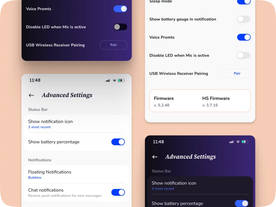 Settings UI design tutorial, UX tips and inspiration: Toggle Switches