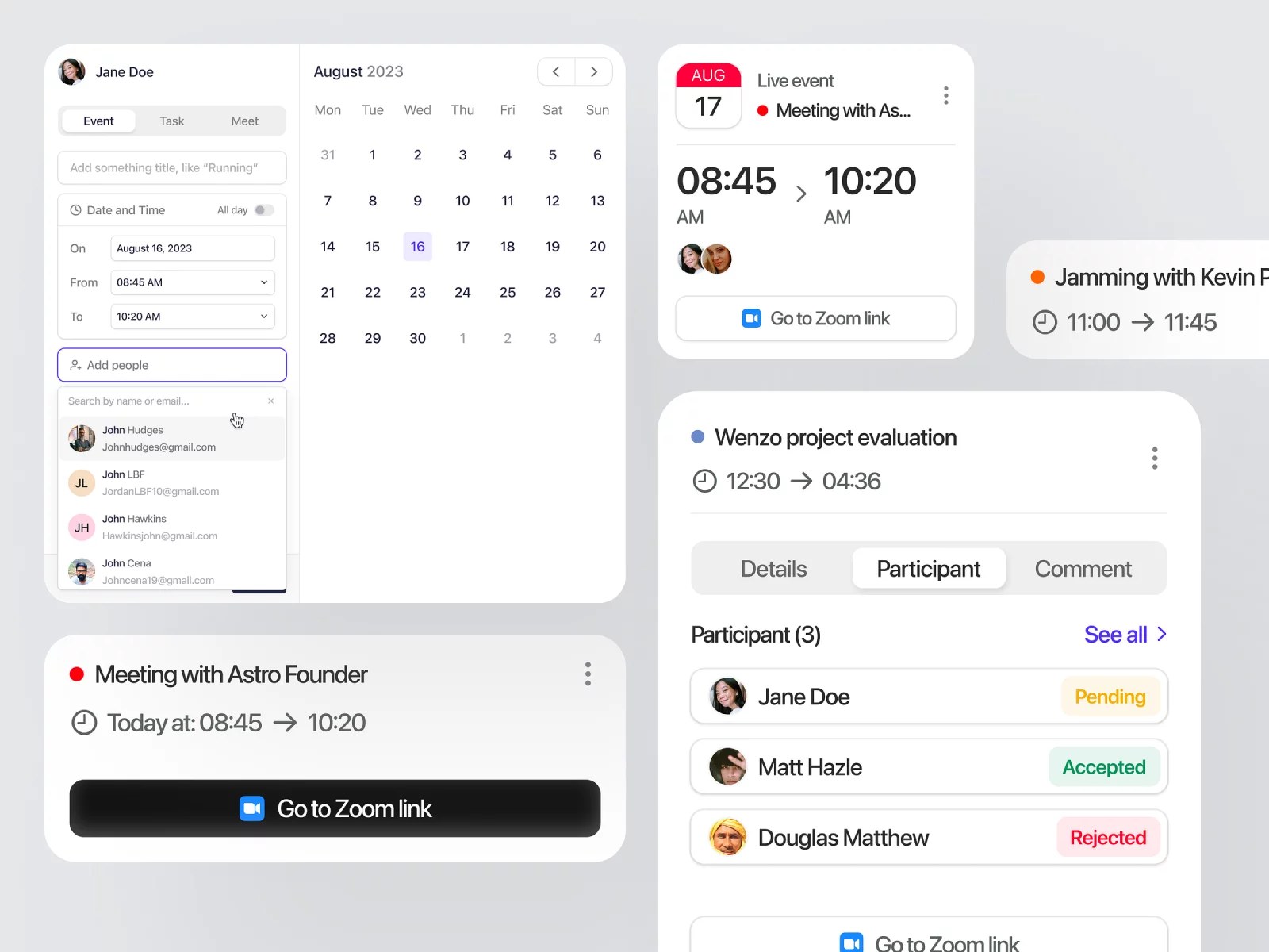 Settings UI design inspiration – Productivity tool