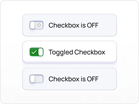 Checkbox UI design types – Toggle switch selection