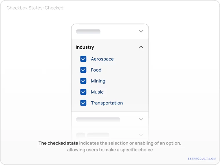 Checkboxes UX UI design tips – Checked state