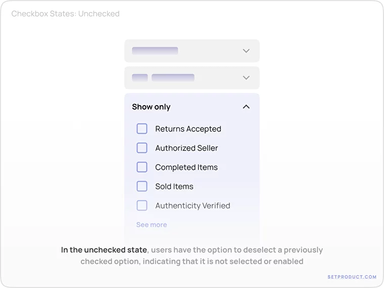 Checkboxes UX UI design tips – Unchecked state